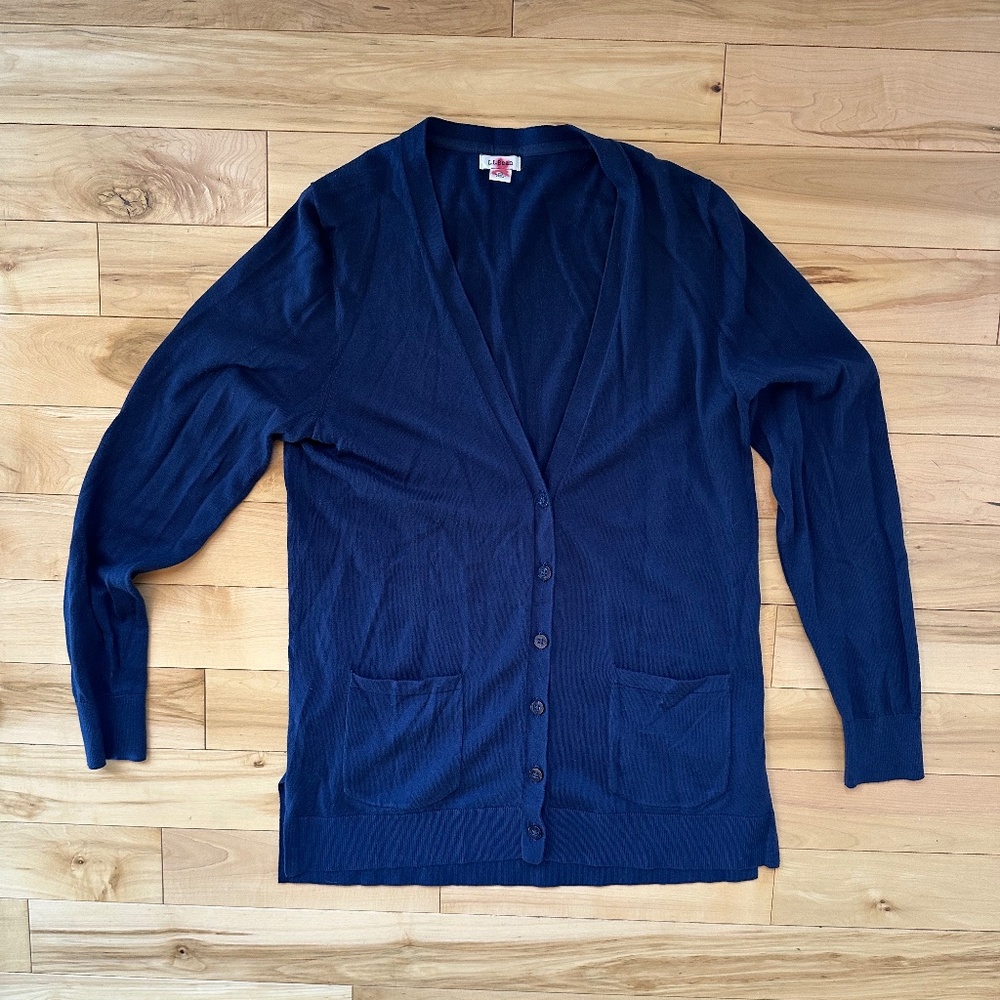 LL Bean Navy long cardigan